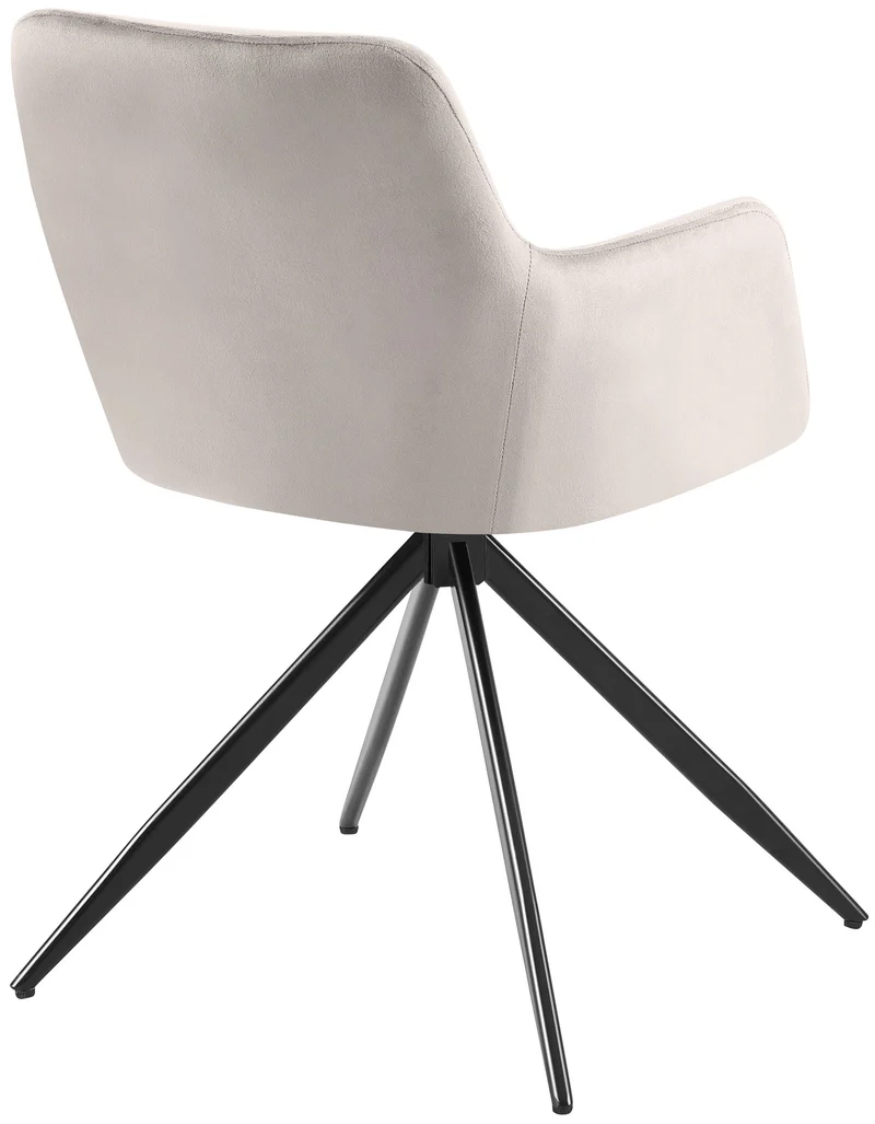Chaise de salle à manger x1 rotation à 180 degrés de l'assise en velours gris et métal 10_0005788