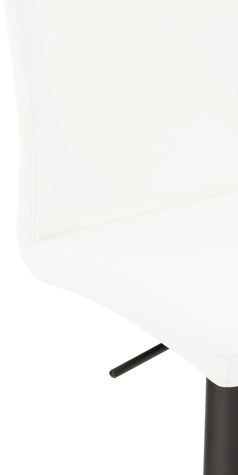 Tabouret de bar x1 réglable en hauteur et pivotant à 360° plateforme ronde en métal noir assise en PVC blanc 10_0004568