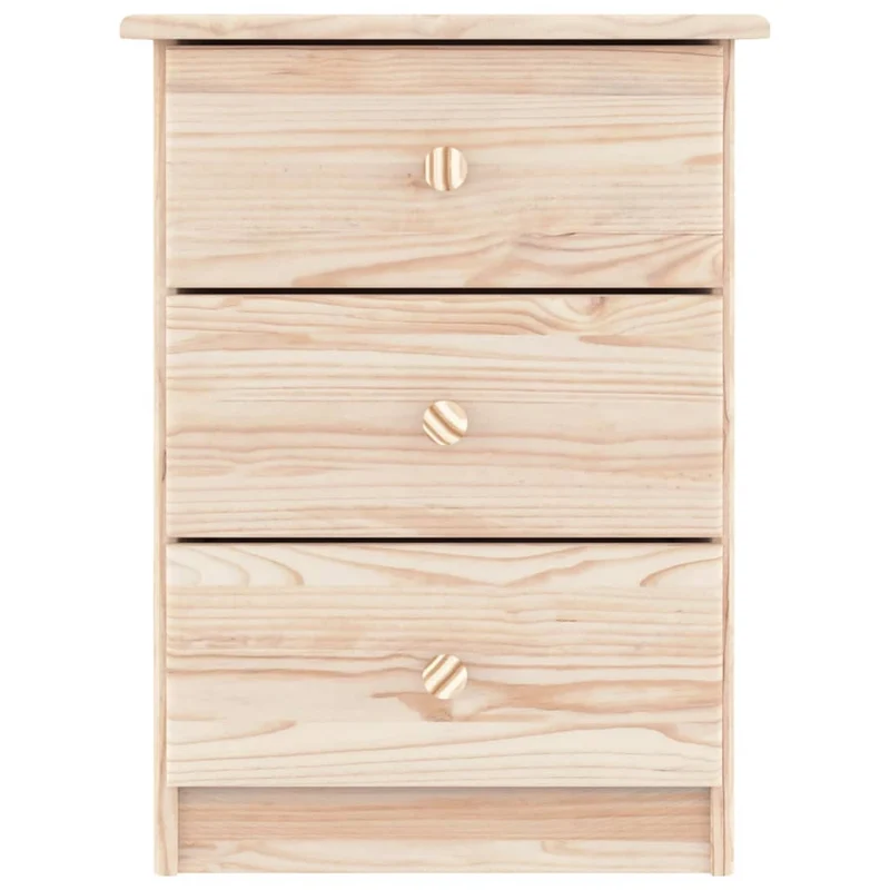 Table de chevet avec 3 tiroirs 41 x 35 x 55,5 cm bois de pin massif non traité DEC033082