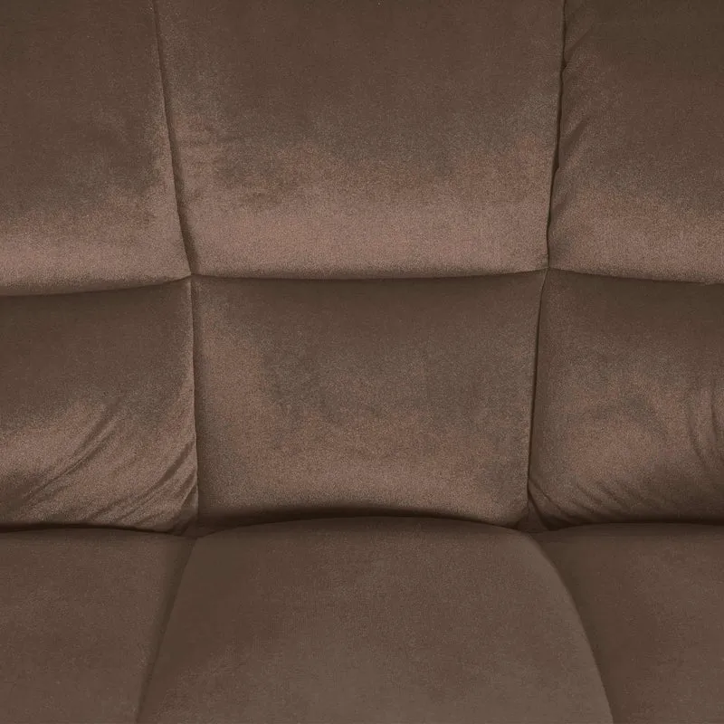 Tabouret de bar x1 réglable en velours marron assise enveloppante capitonnée avec base carrée en métal noir 10_0006457