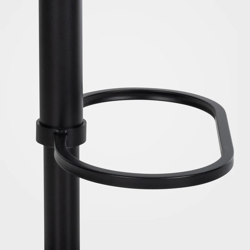 Tabouret de bar x1 réglable en velours marron assise enveloppante capitonnée avec base carrée en métal noir 10_0006457