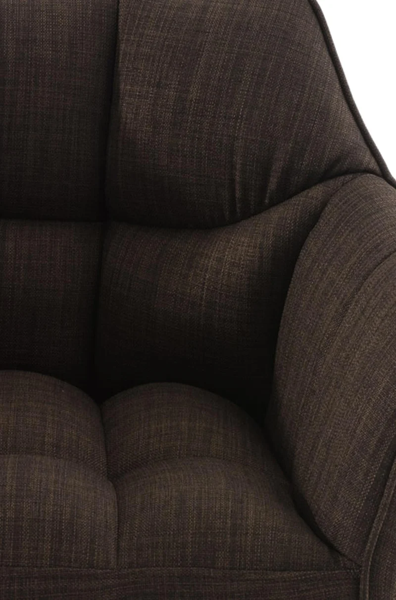 Lot de 2 tabourets de bar réglable en tissu marron assise enveloppante capitonnée et avec base carrée en métal blanc 10_0006769