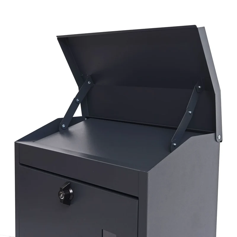 Boîte aux lettres verrouillable thermolaquée 52x44x25 cm anthracite-noir 04_0005901