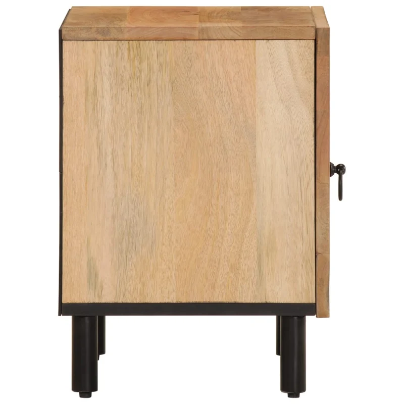 Lot de 2 tables de chevet avec compartiment avec porte 40 x 33 x 46 cm bois de manguier et fer DEC034771