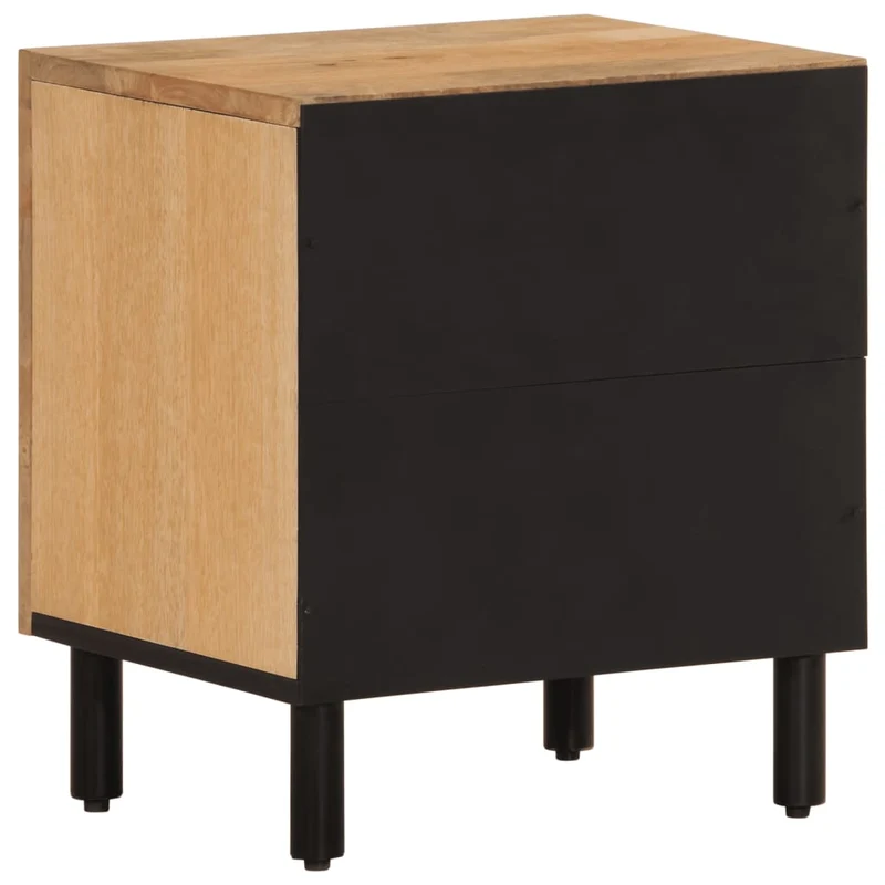 Lot de 2 tables de chevet avec compartiment avec porte 40 x 33 x 46 cm bois de manguier et fer DEC034771