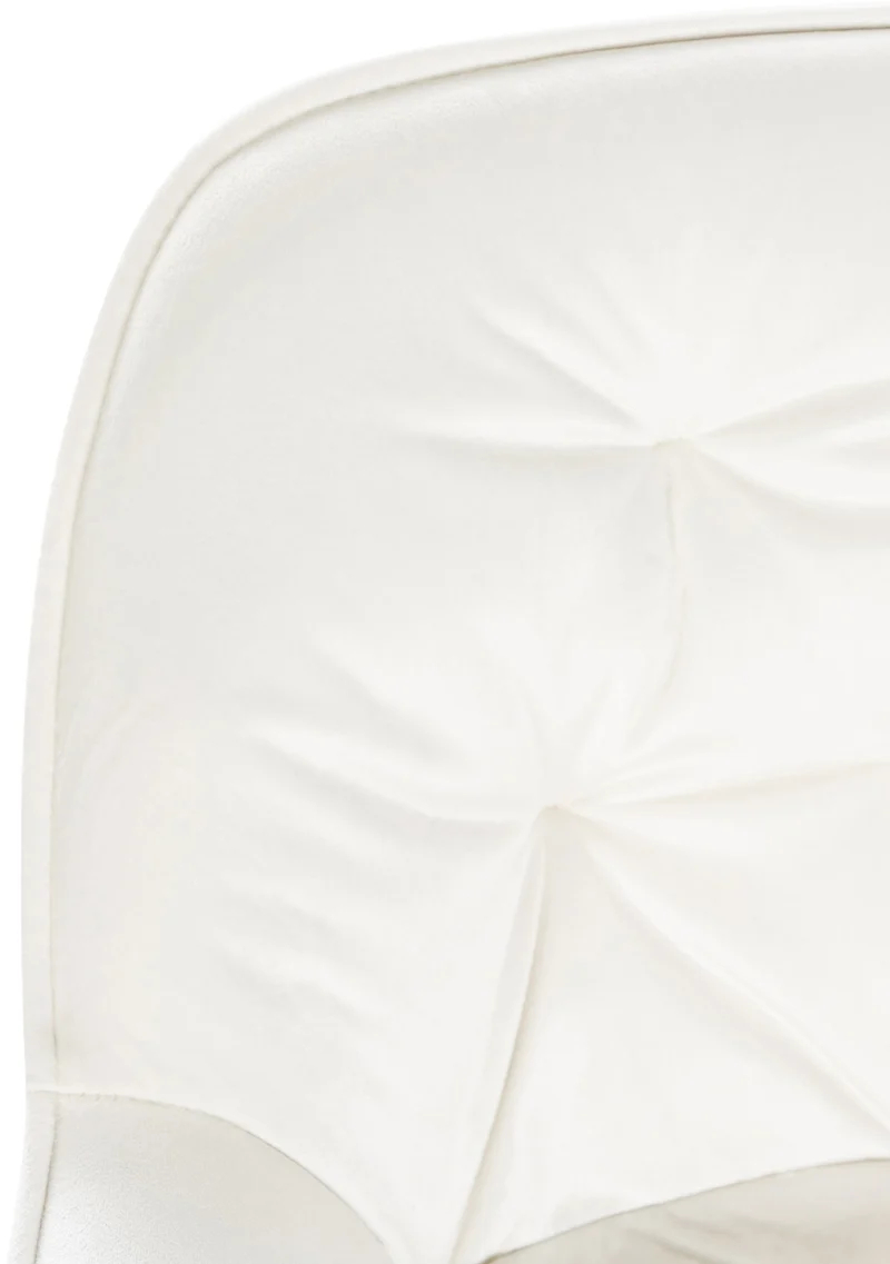 Lot de 2 tabourets de bar moderne en velours crème assise enveloppante capitonnée pieds métal noir 10_0006242