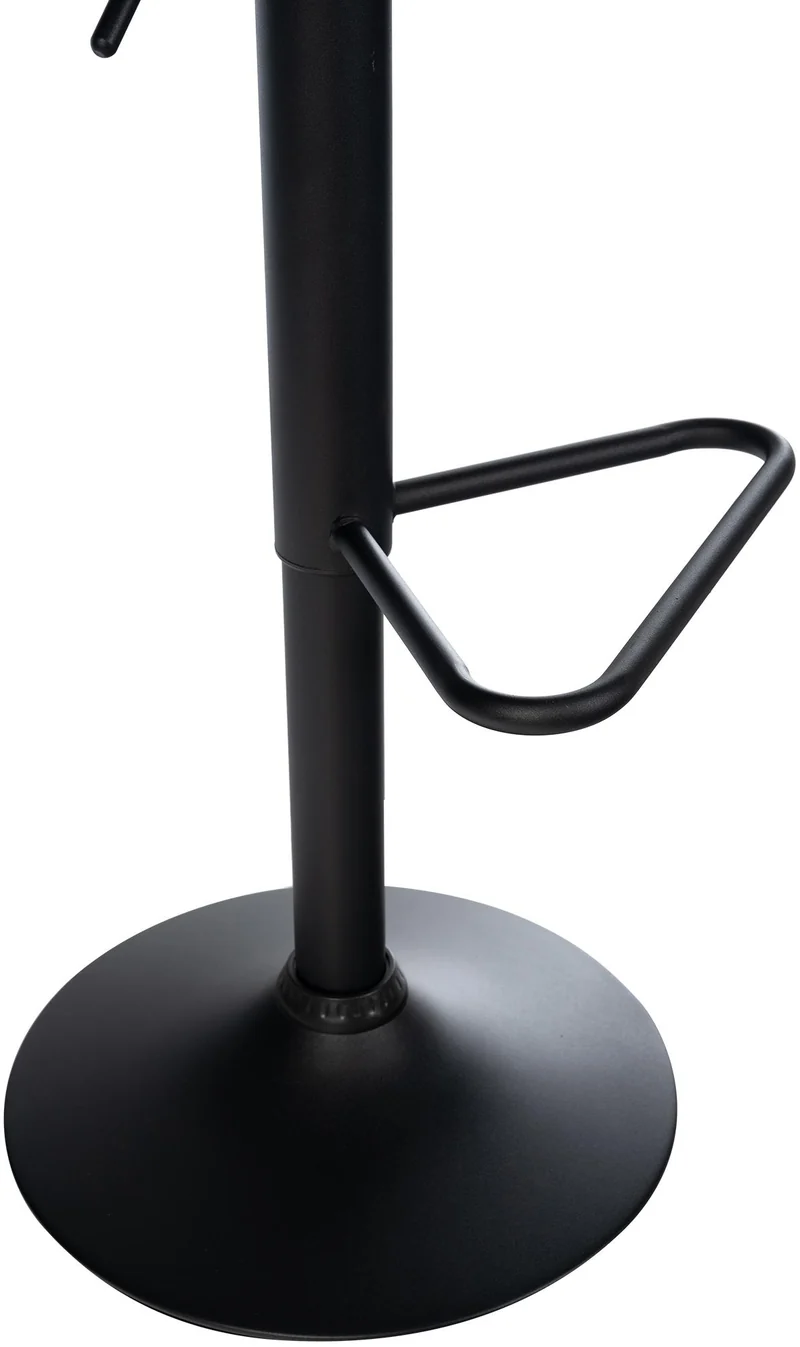 Lot de 2 tabourets de bar repose-pieds hauteur réglable en velours crème coutures losange cadre métal noir 10_0005979
