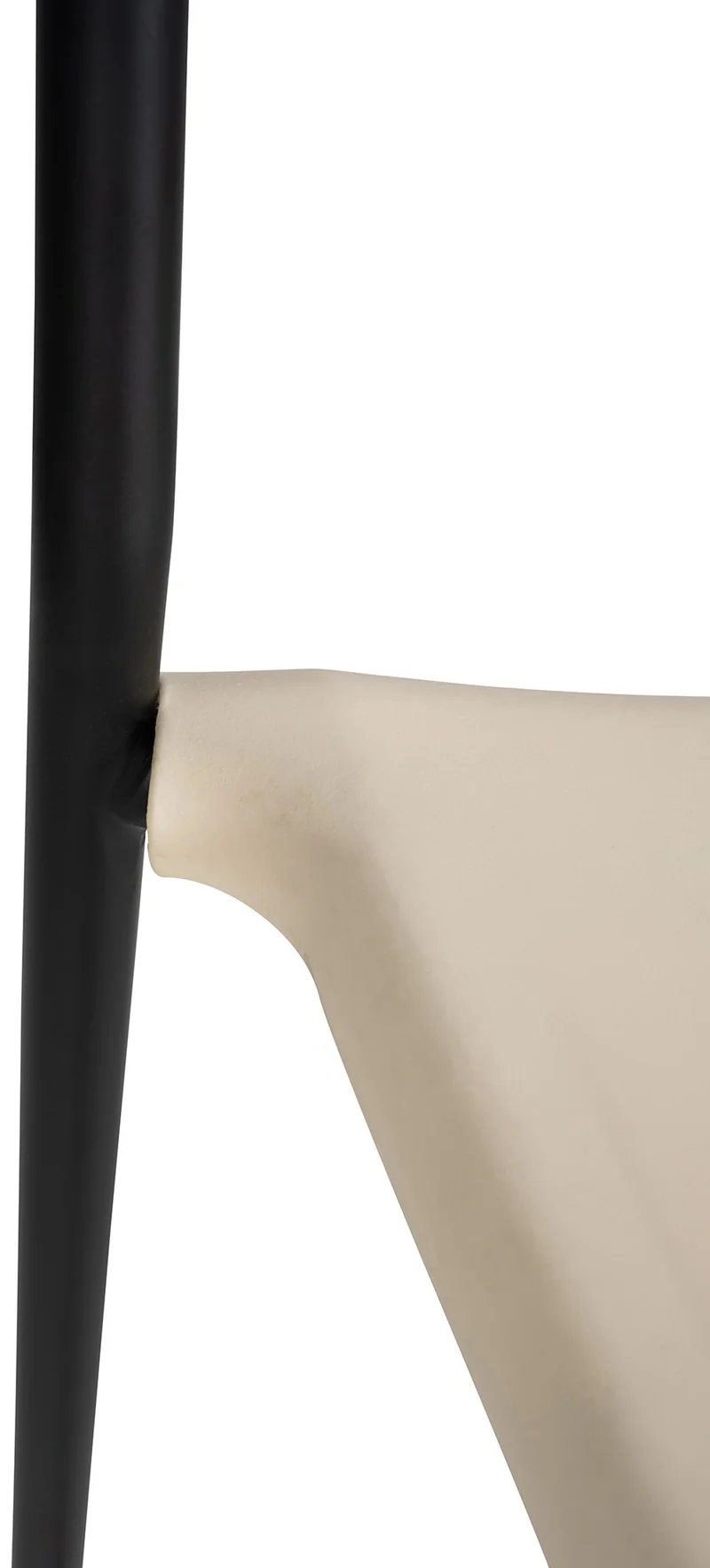 Tabouret de bar x1 empilable assise en plastique crème cadre en métal noir à 4 pieds 10_0005629