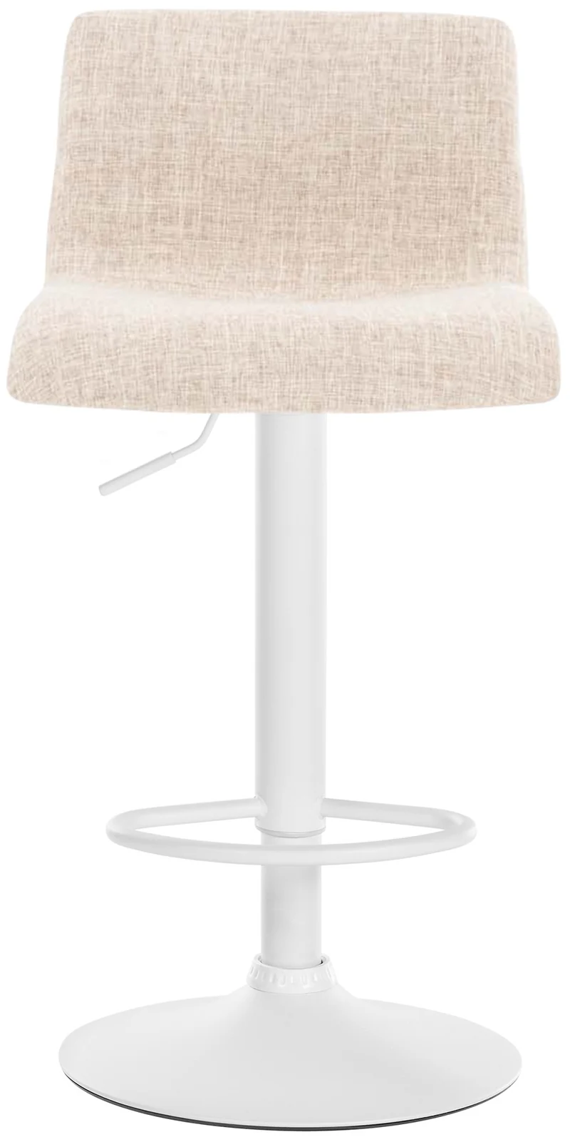 Tabouret de bar x1 en tissu crème cadre métal blanc repose-pieds style moderne 10_0005633