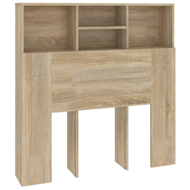 Tête de lit avec rangement accessoire de lit table de chevet étagère 100 x 19 x 103,5 cm MDF couleur chêne TDL0200053