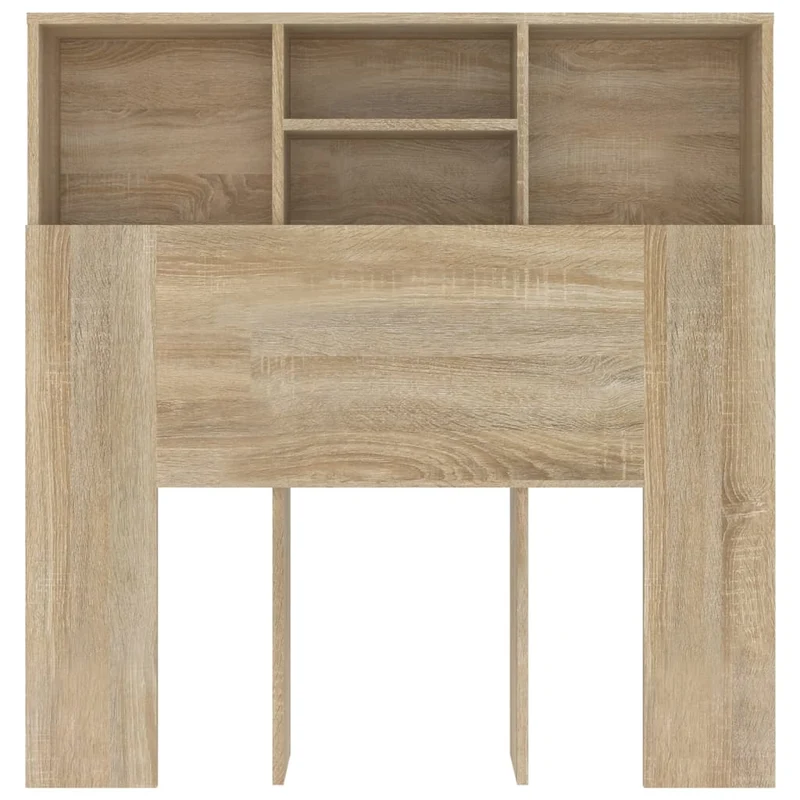Tête de lit avec rangement accessoire de lit table de chevet étagère 100 x 19 x 103,5 cm MDF couleur chêne TDL0200053