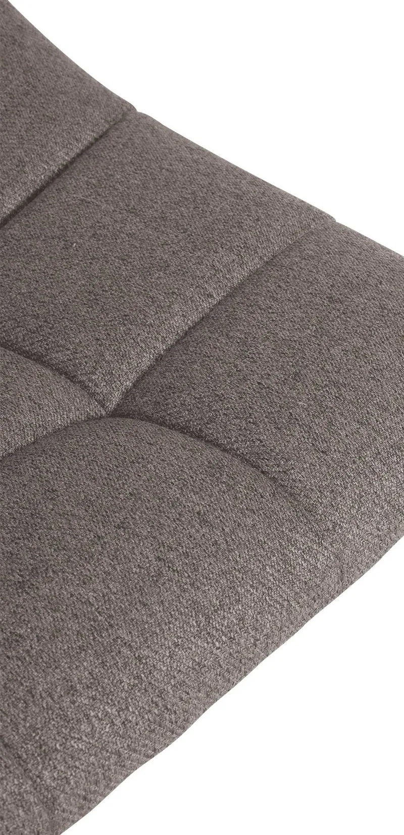 Tabouret de bar x1 moderne en tissu gris motif matelassé piètement trompette métal chromé 10_0005855