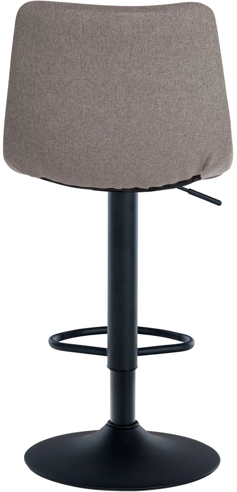 Tabouret de bar x1 moderne en tissu gris motif matelassé piètement trompette métal noir 10_0005854
