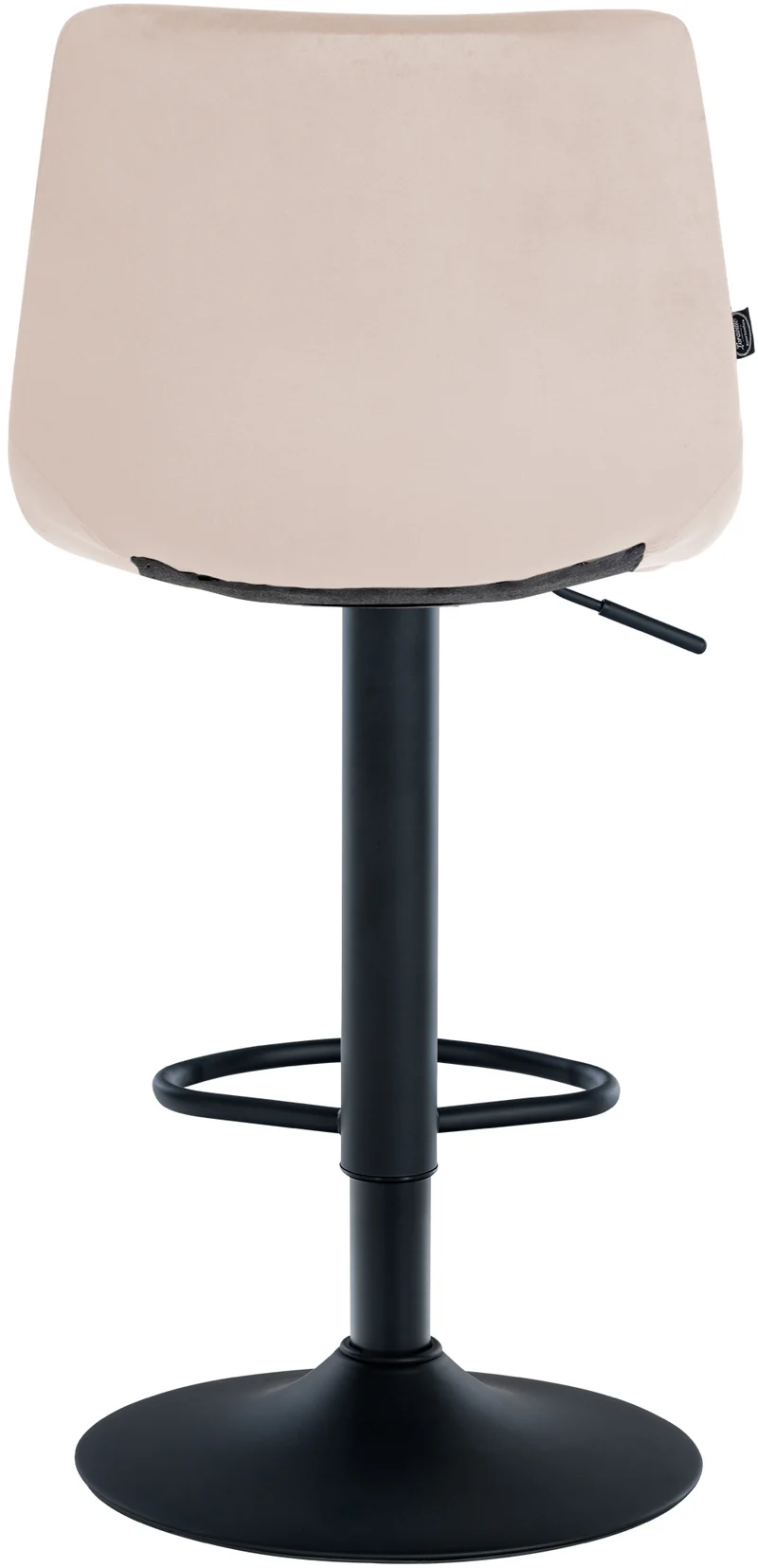 Tabouret de bar x1 moderne en velours crème motif matelassé piètement trompette métal noir 10_0005666