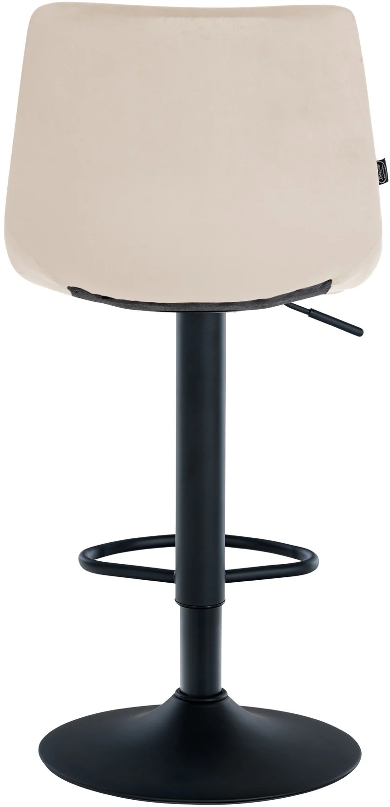 Tabouret de bar x1 moderne en velours noir motif matelassé piètement trompette métal noir 10_0005663