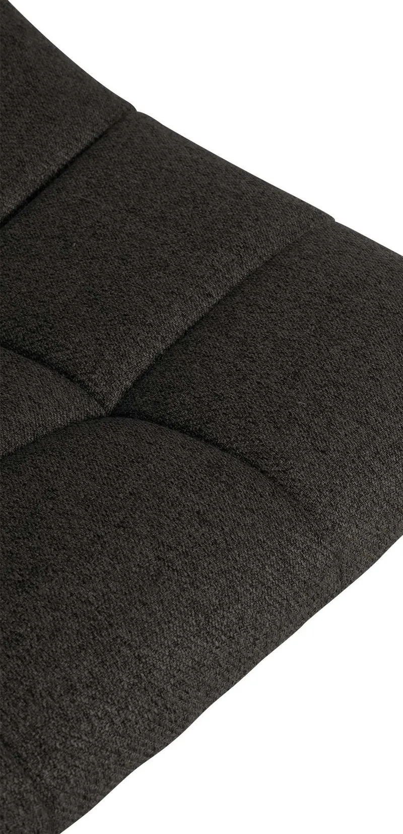 Tabouret de bar x1 moderne en tissu gris foncé motif matelassé piètement trompette métal chromé 10_0005653