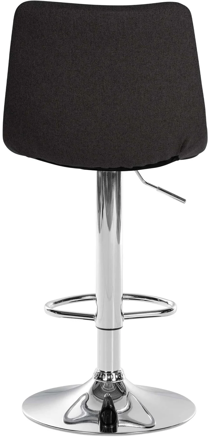 Tabouret de bar x1 moderne en tissu noir motif matelassé piètement trompette métal chromé 10_0005652