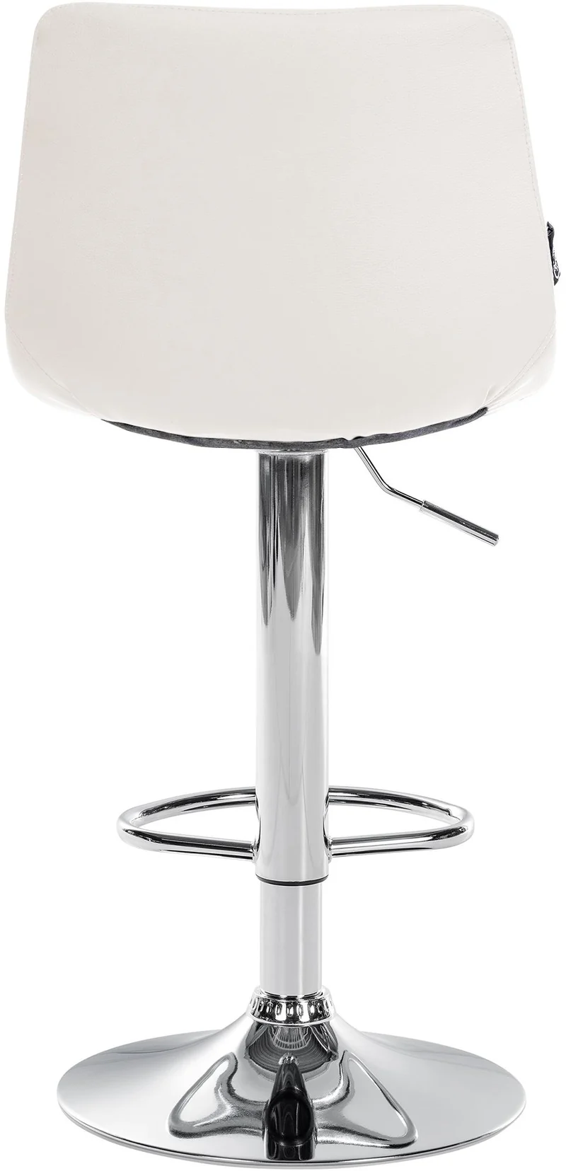 Tabouret de bar x1 moderne en PVC blanc motif matelassé piètement trompette métal chromé 10_0005647