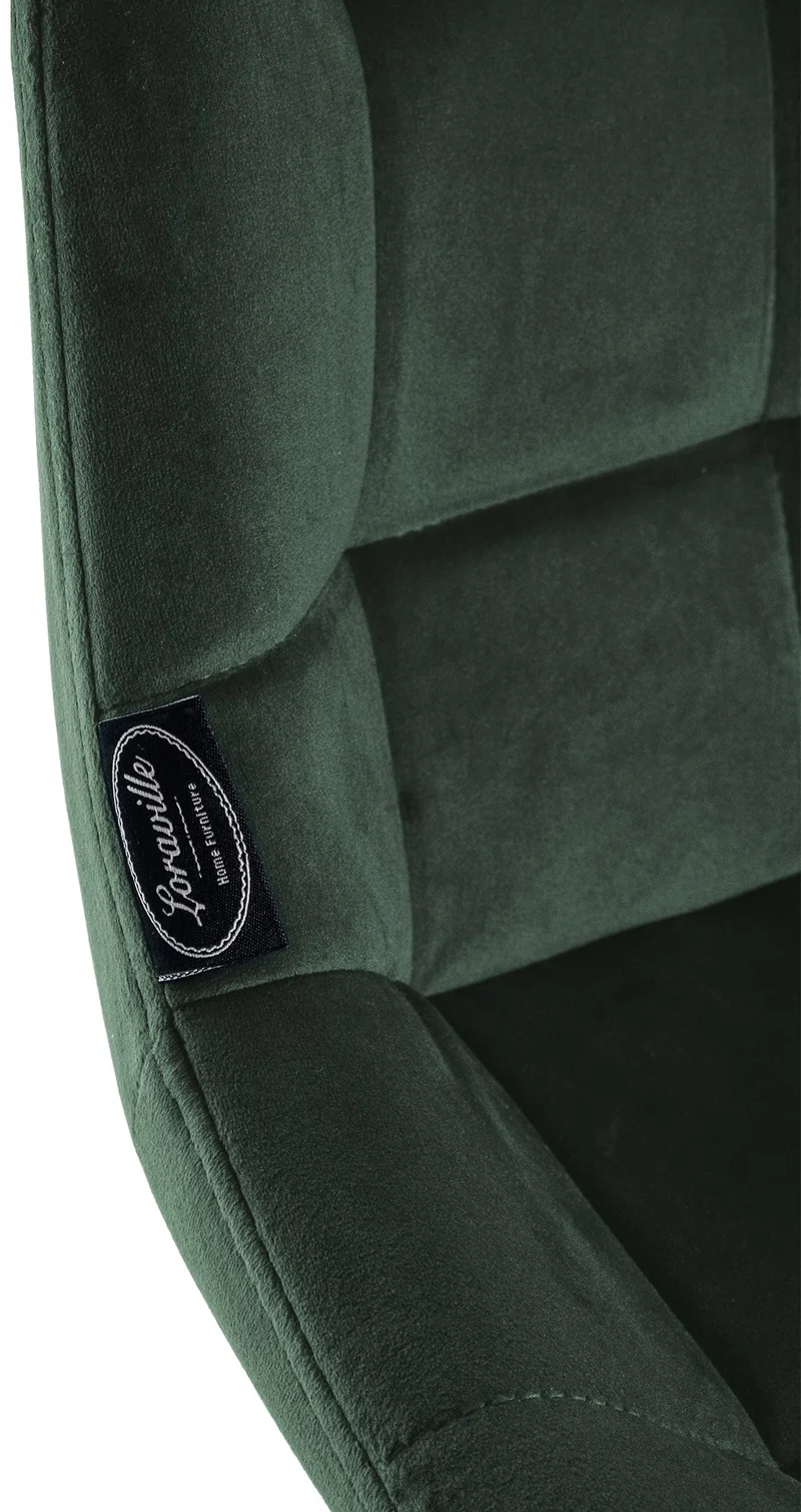 Tabouret de bar x1 pivotant en velours matelassé vert foncé cadre robuste à quatre pieds métal noir 10_0005742
