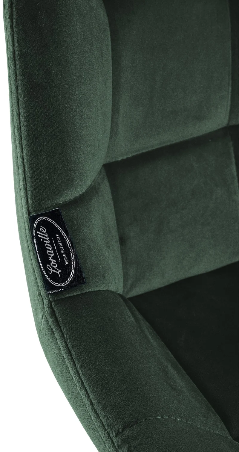 Tabouret de bar x1 en velours matelassé vert foncé cadre robuste à quatre pieds métal noir 10_0005628