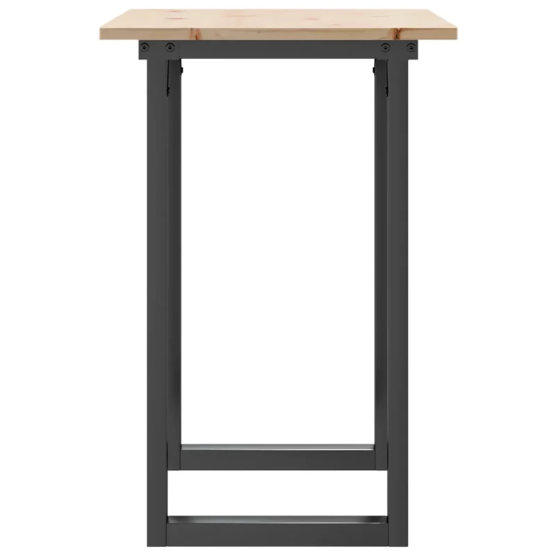 Table de salle à manger cuisine design industriel 80 x 50 x 75 cm bois de pin massif et acier DEC036794
