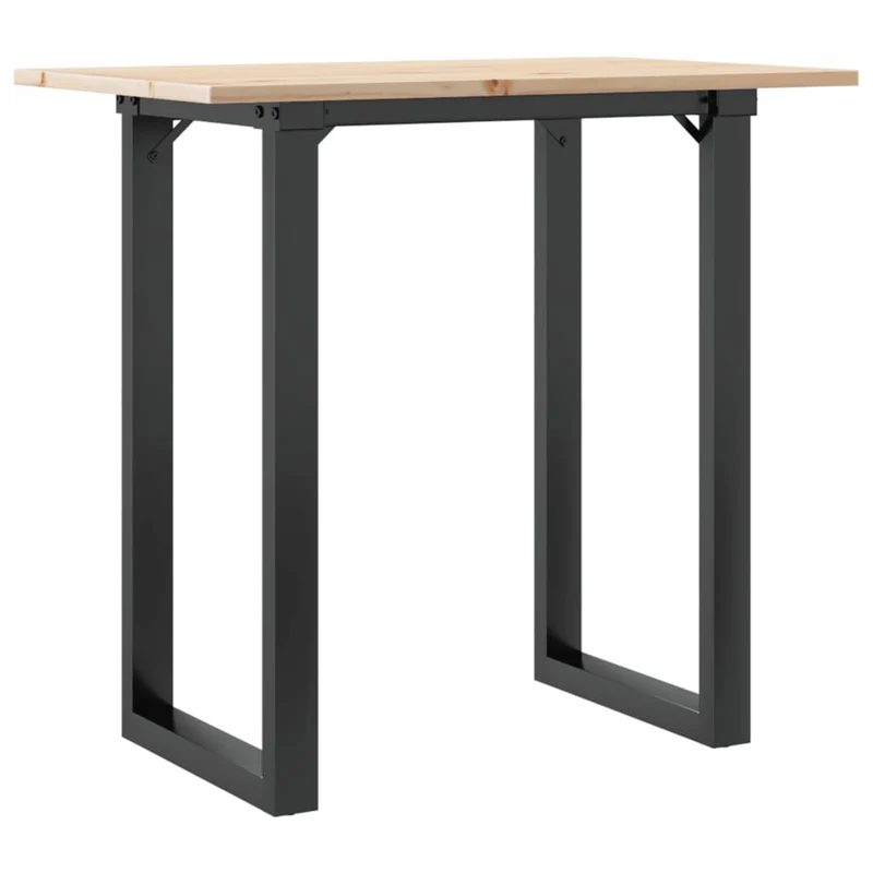 Table de salle à manger cuisine design industriel 80 x 50 x 75 cm bois de pin massif et acier DEC036794