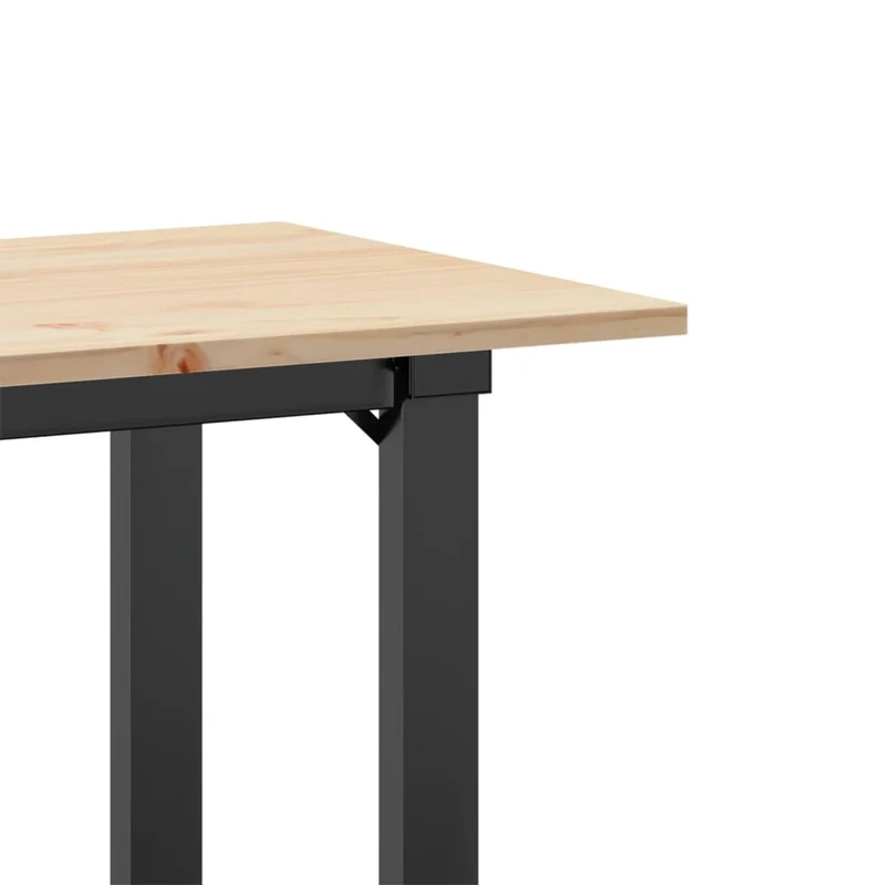 Table de salle à manger cuisine design industriel 80 x 50 x 75 cm bois de pin massif et acier DEC036794