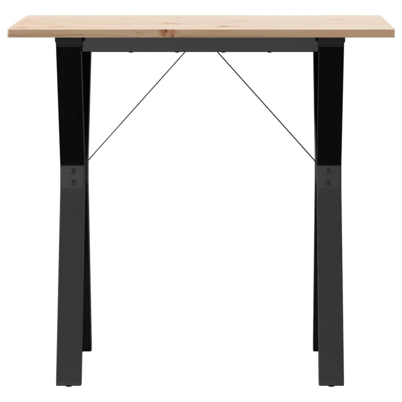Table de salle à manger cuisine design industriel 80 x 50 x 75 cm bois de pin massif et acier DEC036838
