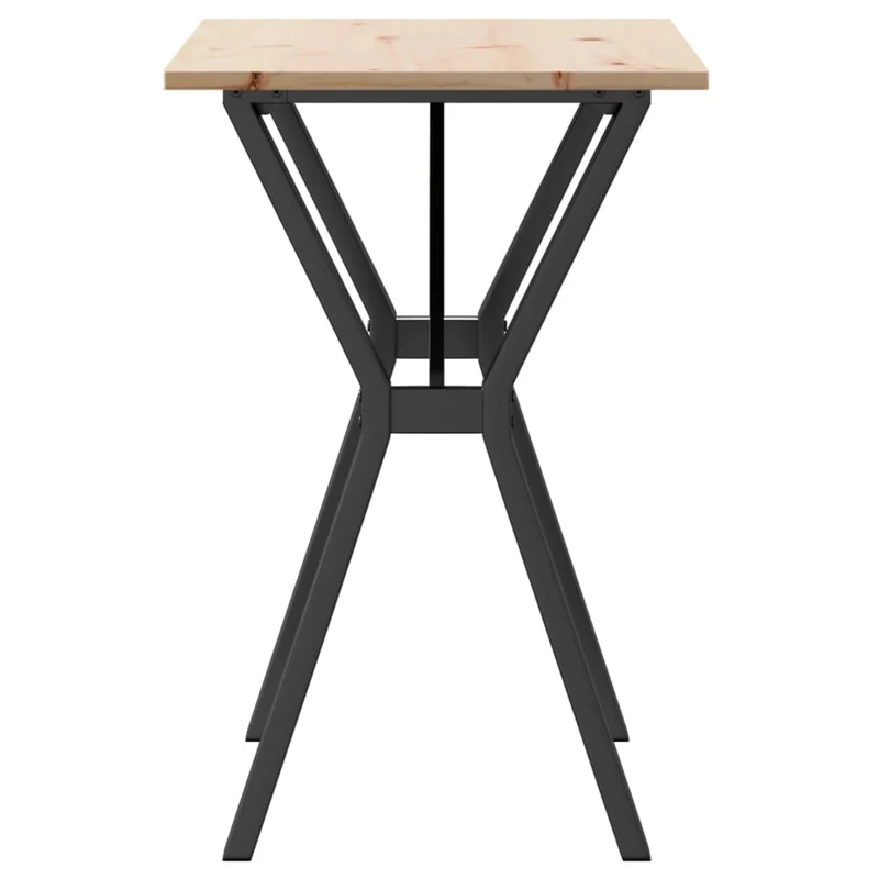 Table de salle à manger cuisine design industriel 80 x 50 x 75 cm bois de pin massif et acier DEC036838
