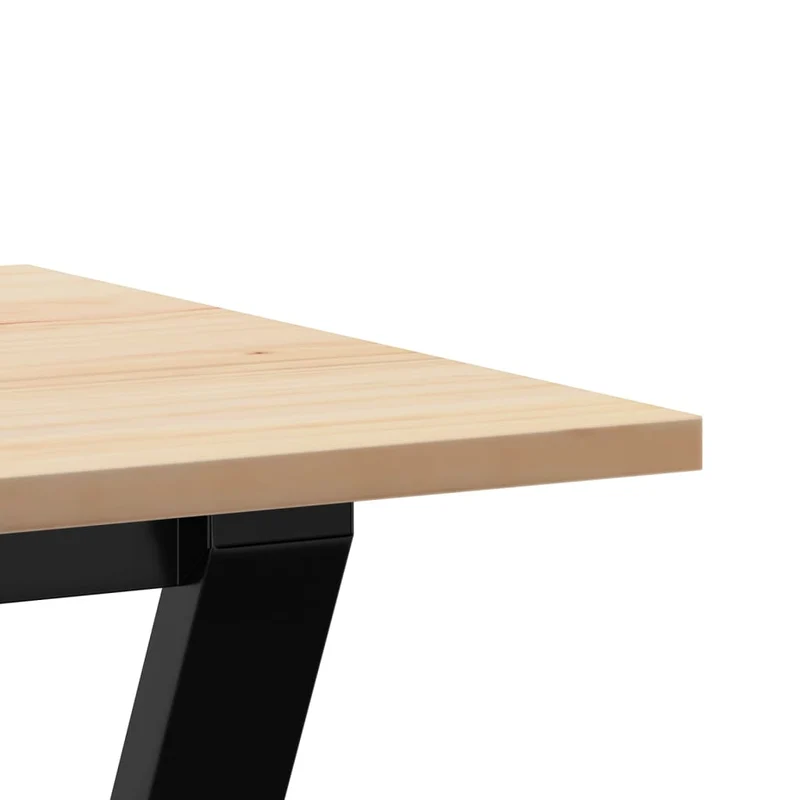 Table de salle à manger cuisine design industriel 80 x 50 x 75 cm bois de pin massif et acier DEC036838