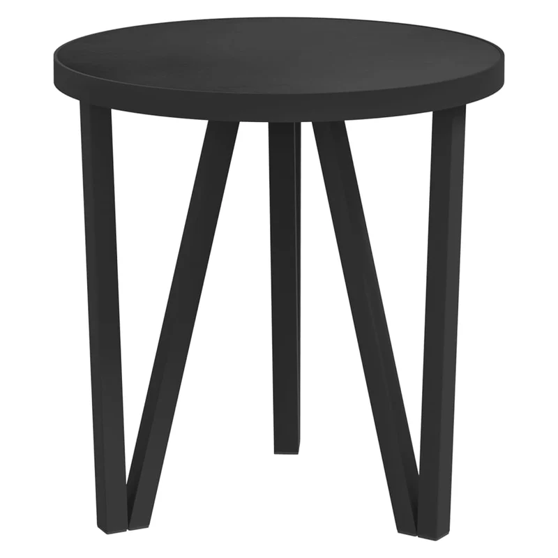 Table d'appoint support de plante ø35 cm MDF noir et acier DEC032588