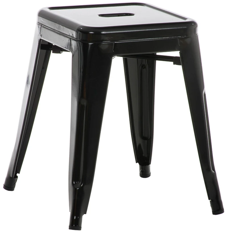 Tabouret hauteur 46 cm design industriel en métal noir 10_0005879