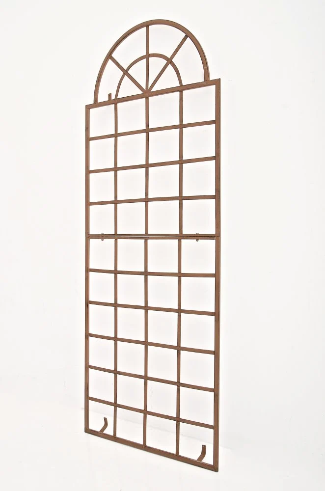 Treillage tuteur mural 180 x 70 cm décoration de jardin plantes grimpantes en métal marron vielli 10_0003905