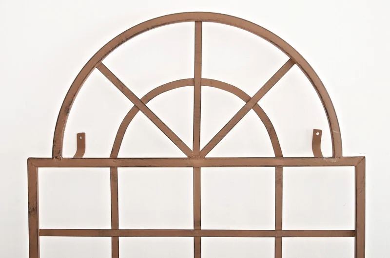 Treillage tuteur mural 180 x 70 cm décoration de jardin plantes grimpantes en métal marron vielli 10_0003905