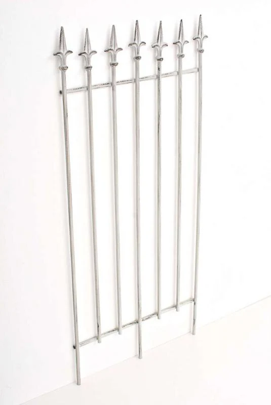 Treillis support pour plantes grimpantes décoration de jardin en métal blanc vieilli 10_0003872