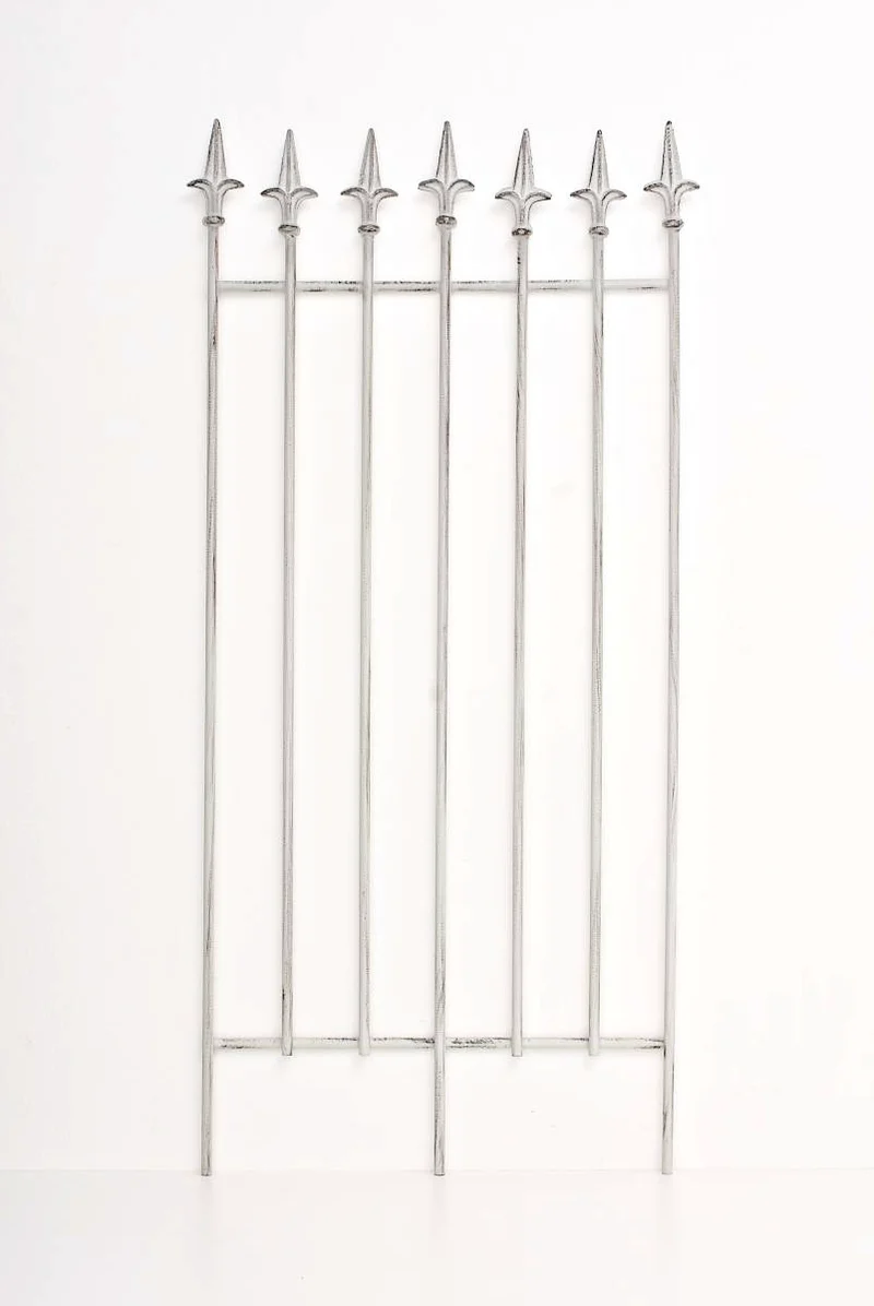 Treillis support pour plantes grimpantes décoration de jardin en métal blanc vieilli 10_0003872