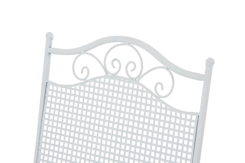 Lot de 2 chaises de jardin pliable balcon terrasse design rustique en métal blanc 10_0002838