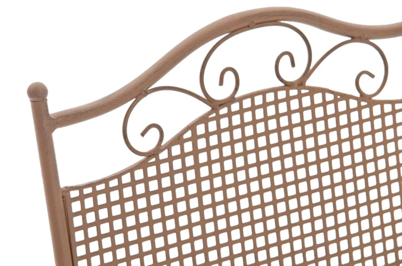 Lot de 2 chaises de jardin pliable balcon terrasse design rustique en métal marron vieilli 10_0002836