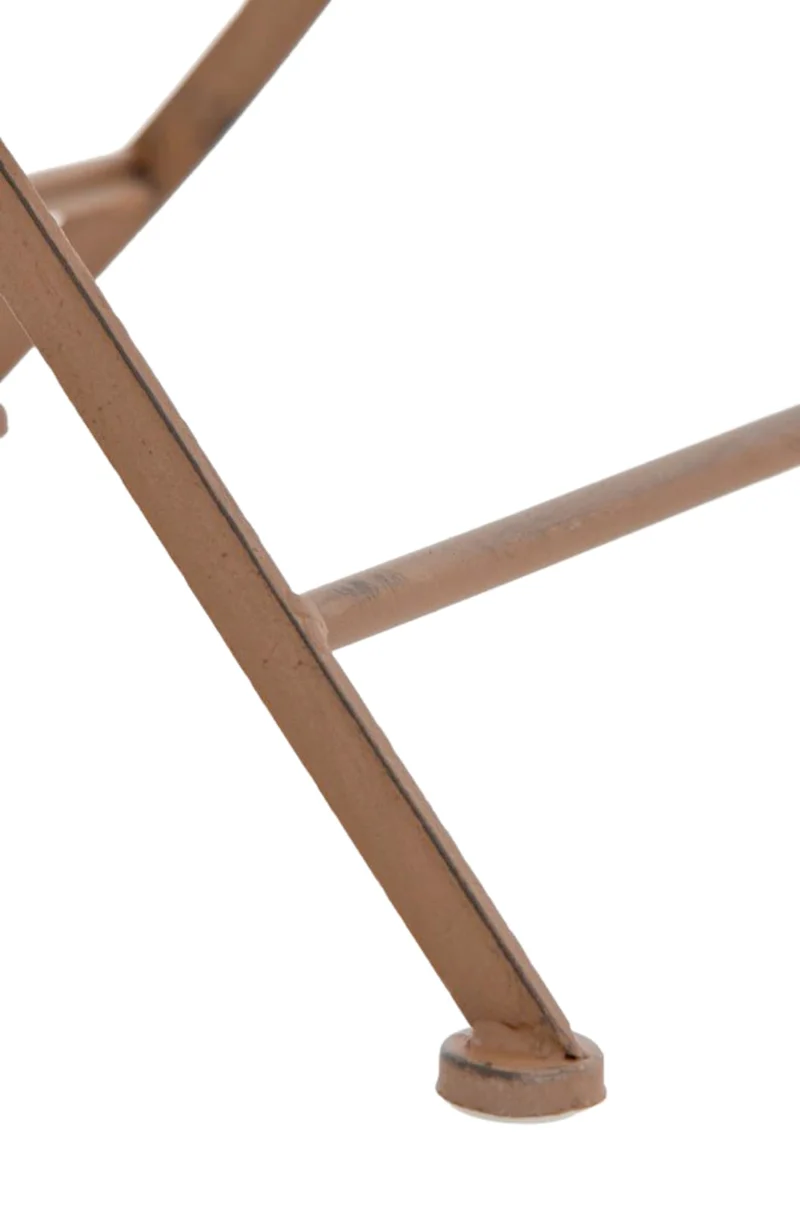 Lot de 2 chaises de jardin pliable balcon terrasse design rustique en métal marron vieilli 10_0002836