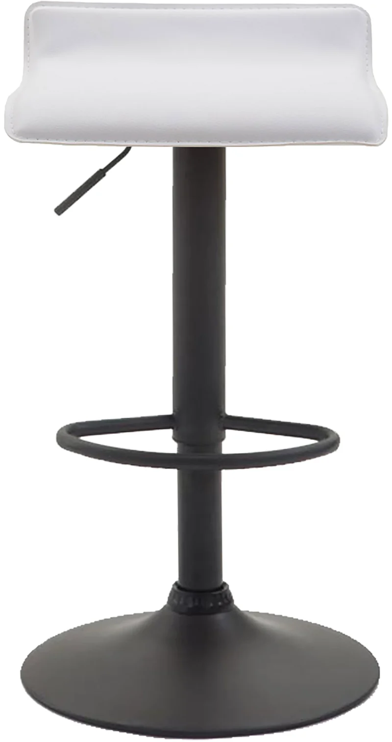 Lot de 2 tabourets de bar Tabouret de bar x1 design minimaliste hauteur réglable repose-pieds en PVC blanc et métal noir 10_0005562