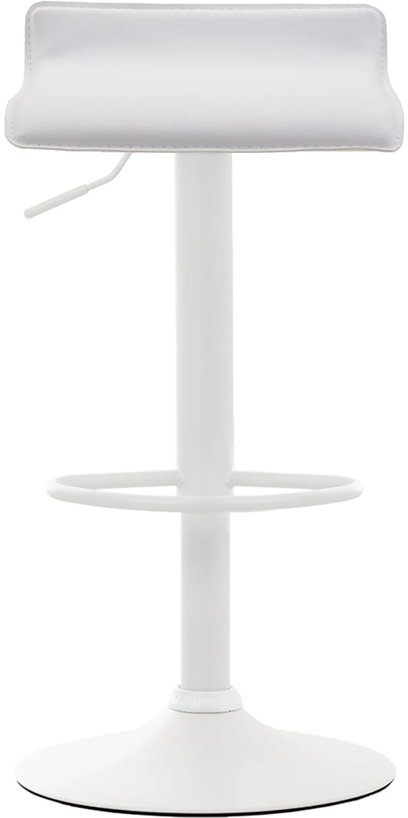 Lot de 2 tabourets de bar design minimaliste hauteur réglable repose-pieds en PVC blanc et métal blanc 10_0005560