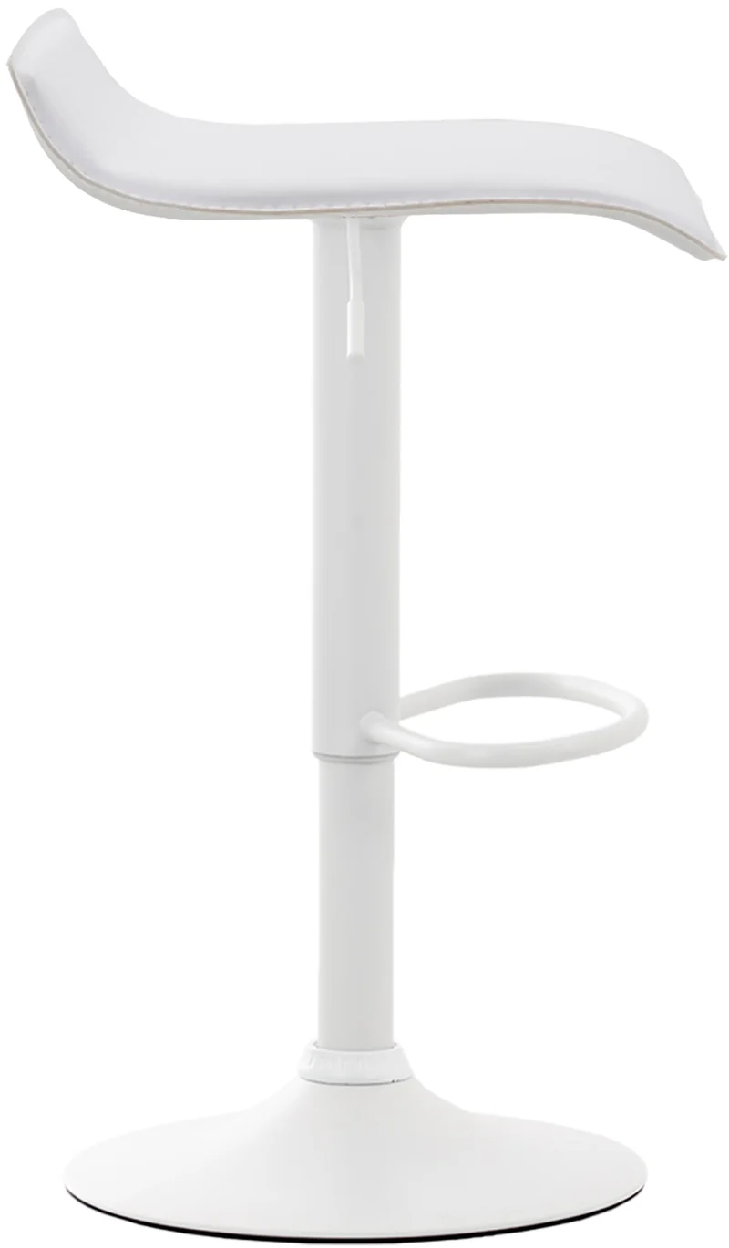 Lot de 2 tabourets de bar design minimaliste hauteur réglable repose-pieds en PVC blanc et métal blanc 10_0005560