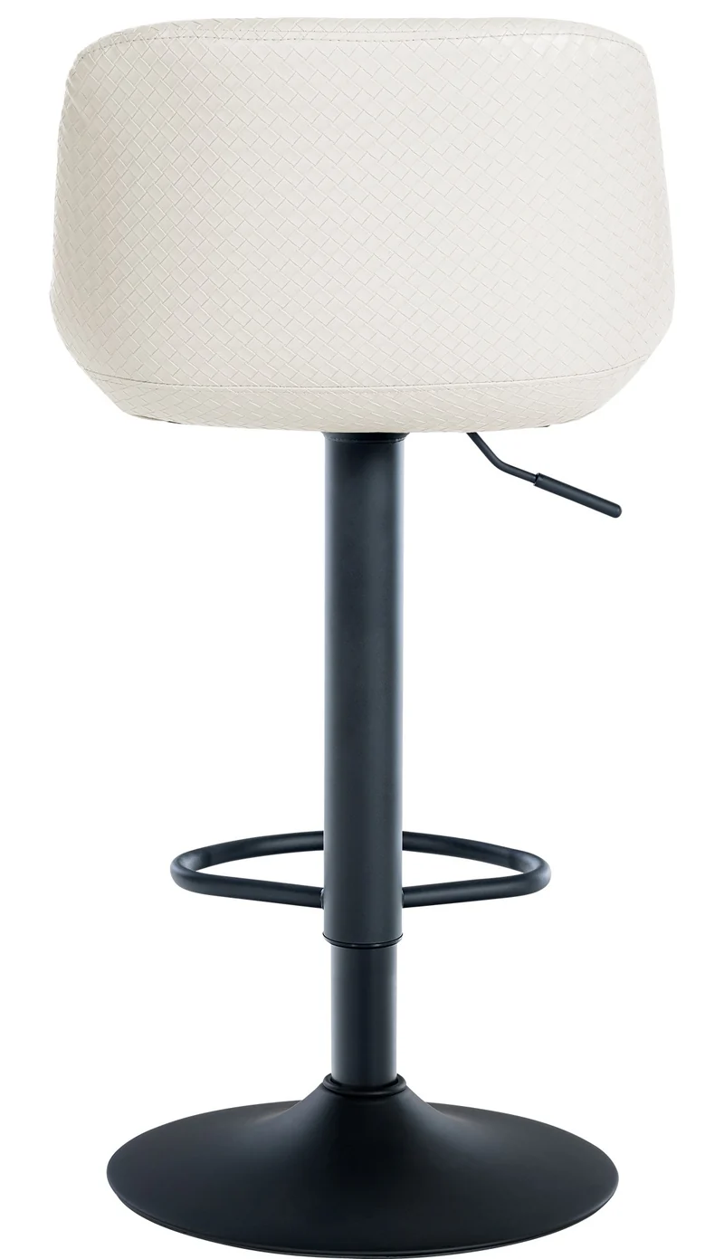 Lot de 2 tabourets de bar rotation à 360°en PVC crème pieds en trompette métal noir 10_0006691
