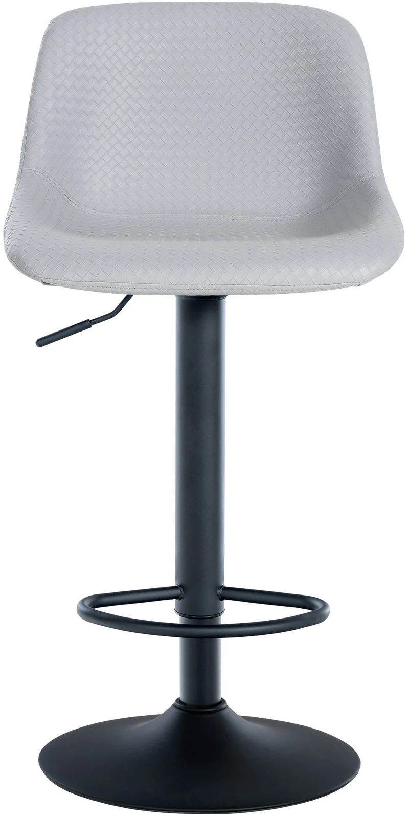 Lot de 2 tabourets de bar rotation à 360°en PVC gris pieds en trompette métal noir 10_0006599