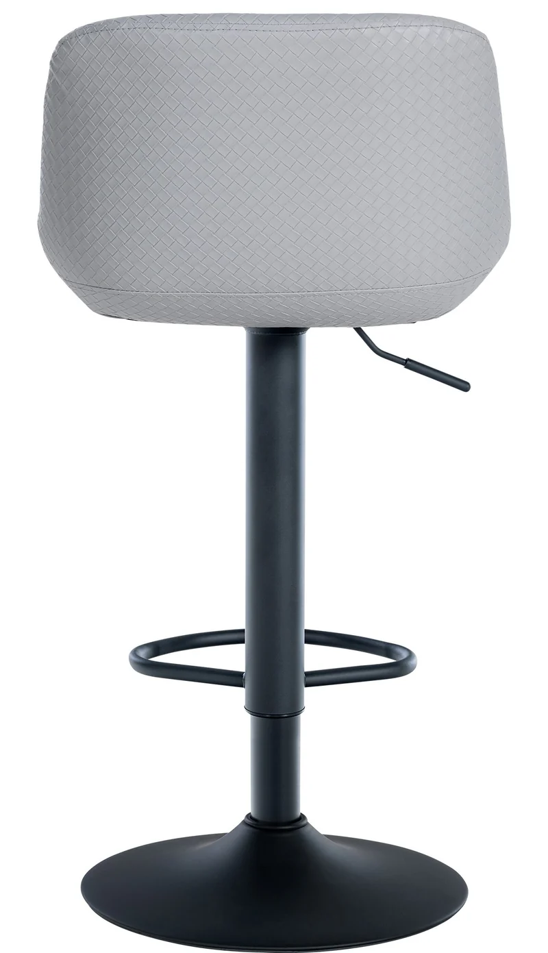 Lot de 2 tabourets de bar rotation à 360°en PVC gris pieds en trompette métal noir 10_0006599