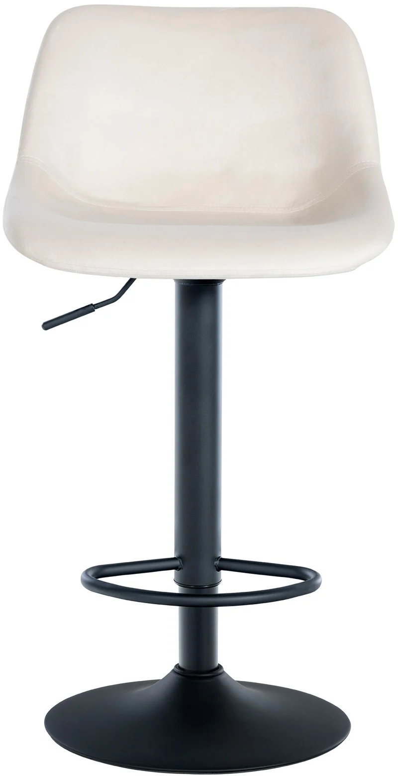 Tabouret de bar x1 rotation à 360°en velours crème pieds en trompette métal noir 10_0006522