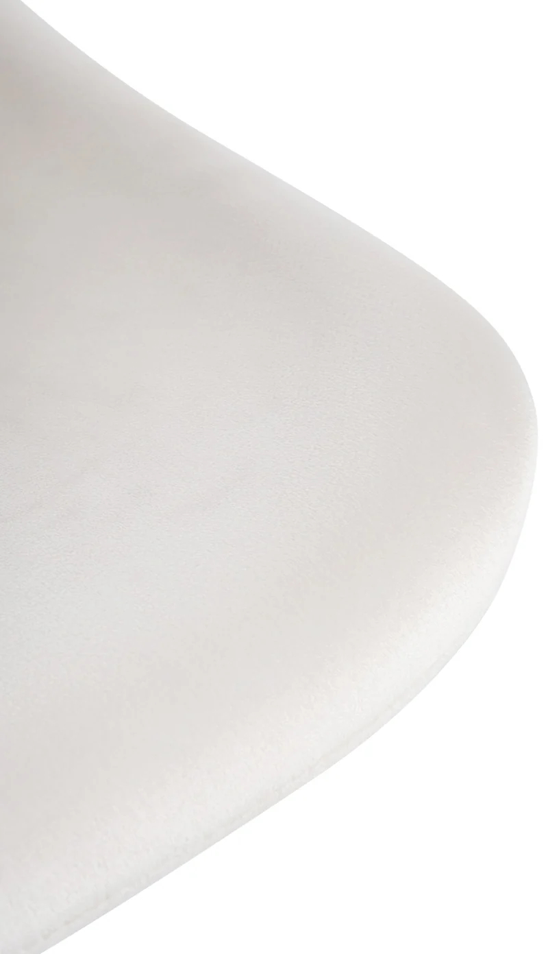 Tabouret de bar x1 rotation à 360°en velours crème pieds en trompette métal noir 10_0006522