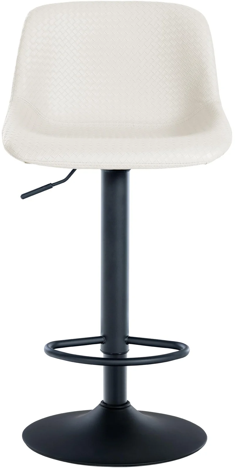 Tabouret de bar x1 rotation à 360°en PVC crème pieds en trompette métal noir 10_0006382