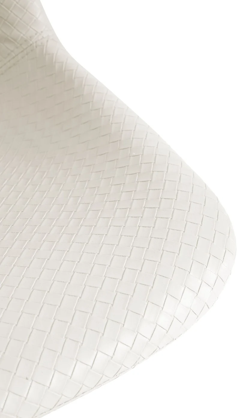 Tabouret de bar x1 rotation à 360°en PVC crème pieds en trompette métal noir 10_0006382