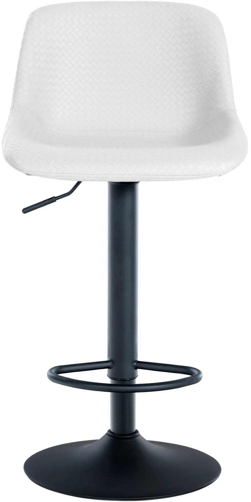 Tabouret de bar x1 rotation à 360°en PVC blanc pieds en trompette métal noir 10_0006381